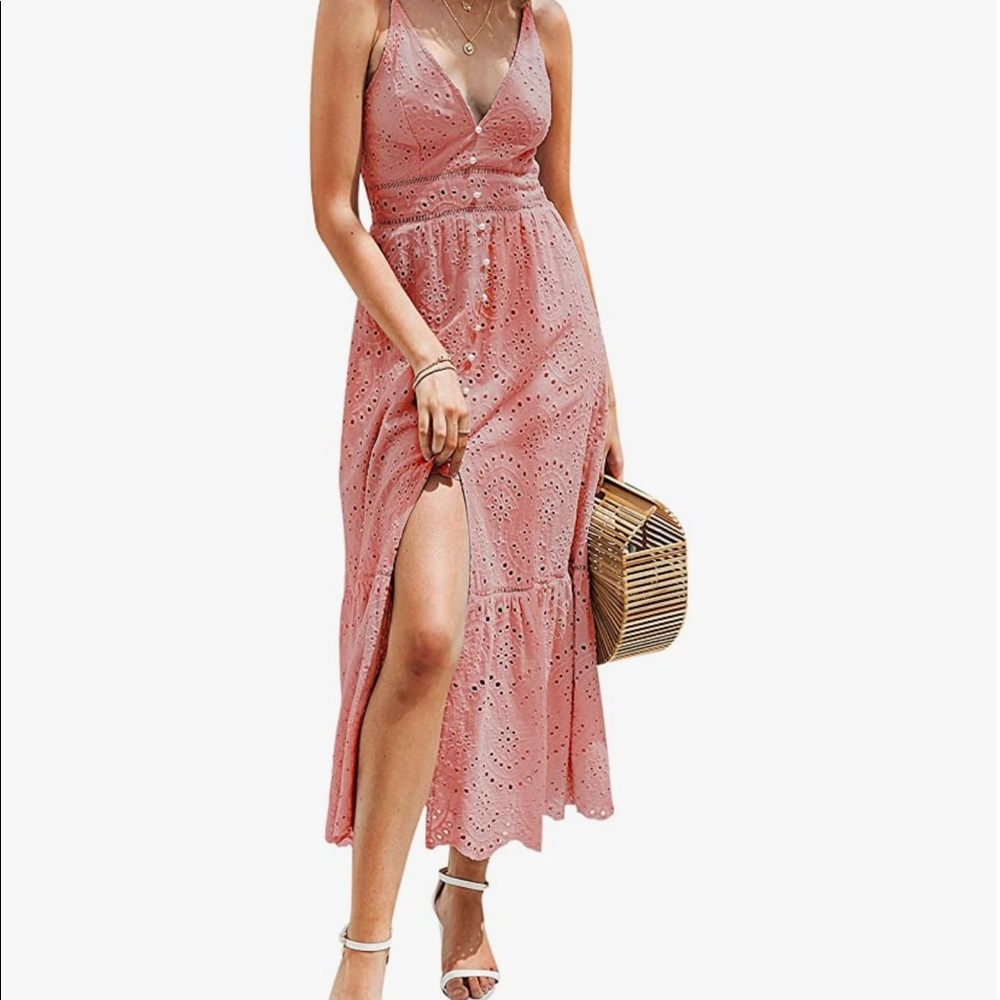 NEVER BEEN WORN rose pink midi summer dress